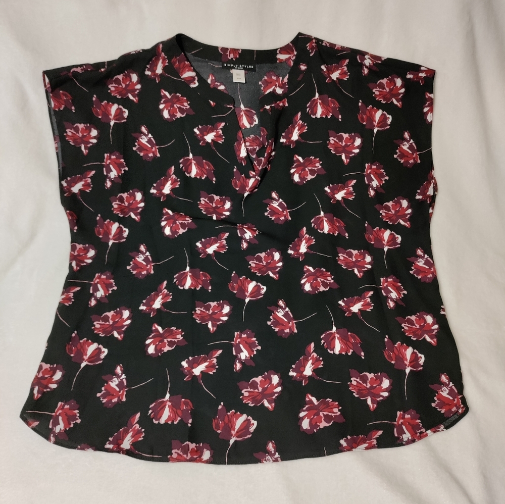 Simply Styled black floral blouse